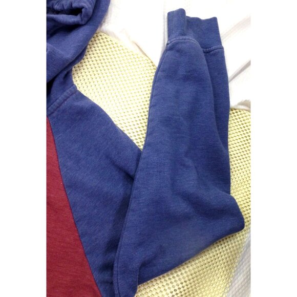 Superman Logo DC Comics Mens Full Front Zip Up Hoodie Burgundy & Blue Med - Picture 4 of 9